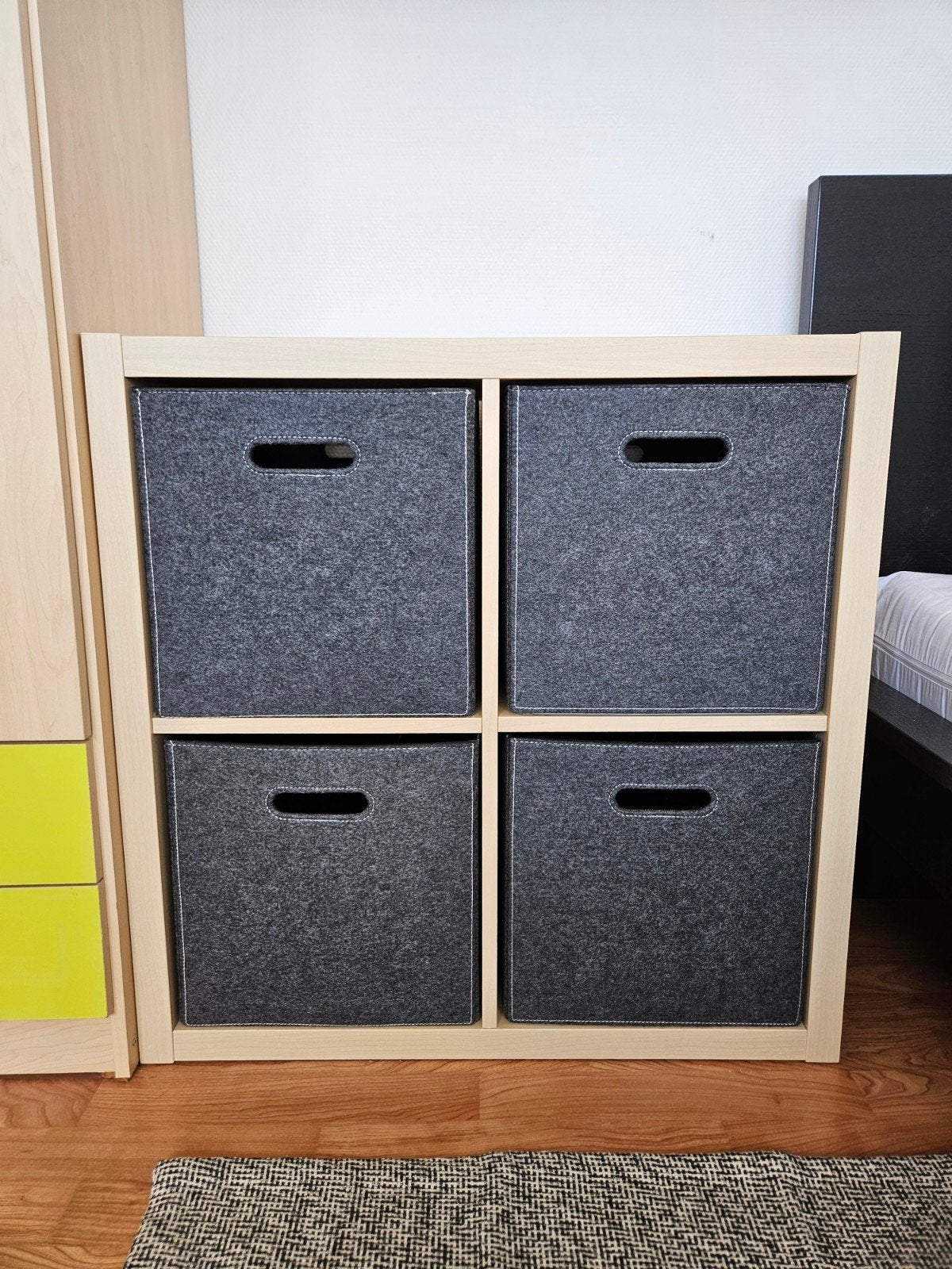 IKEA Kallax eiken kast 4 Vakken en 4 Opbergboxen, Ophalen, Gebruikt