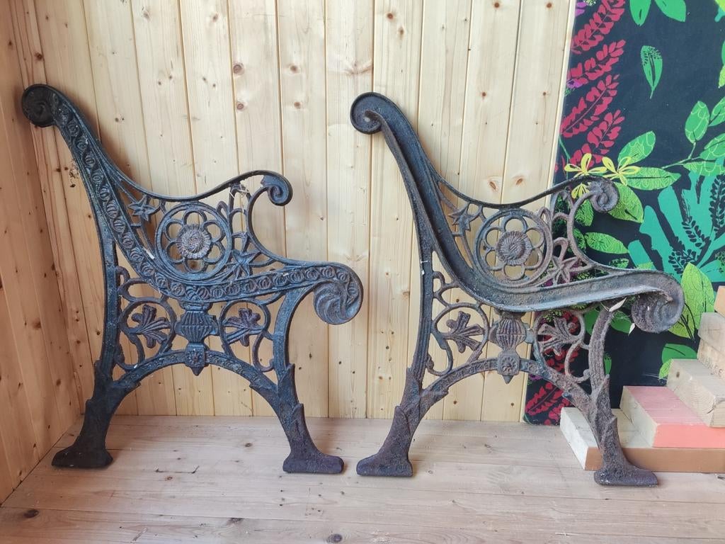 Antieke poten voor gietijzeren bank- set van 2- vintage, Ophalen