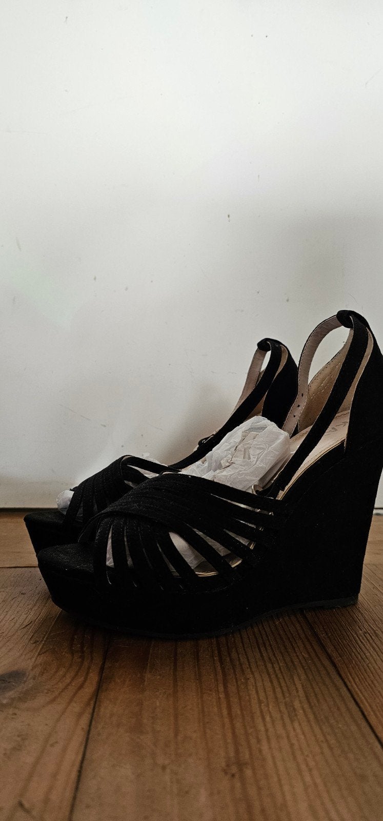 Sleehak nieuw maat 38, Kleding | Dames, Ophalen of Verzenden, Nieuw, Zwart, Sandalen of Muiltjes