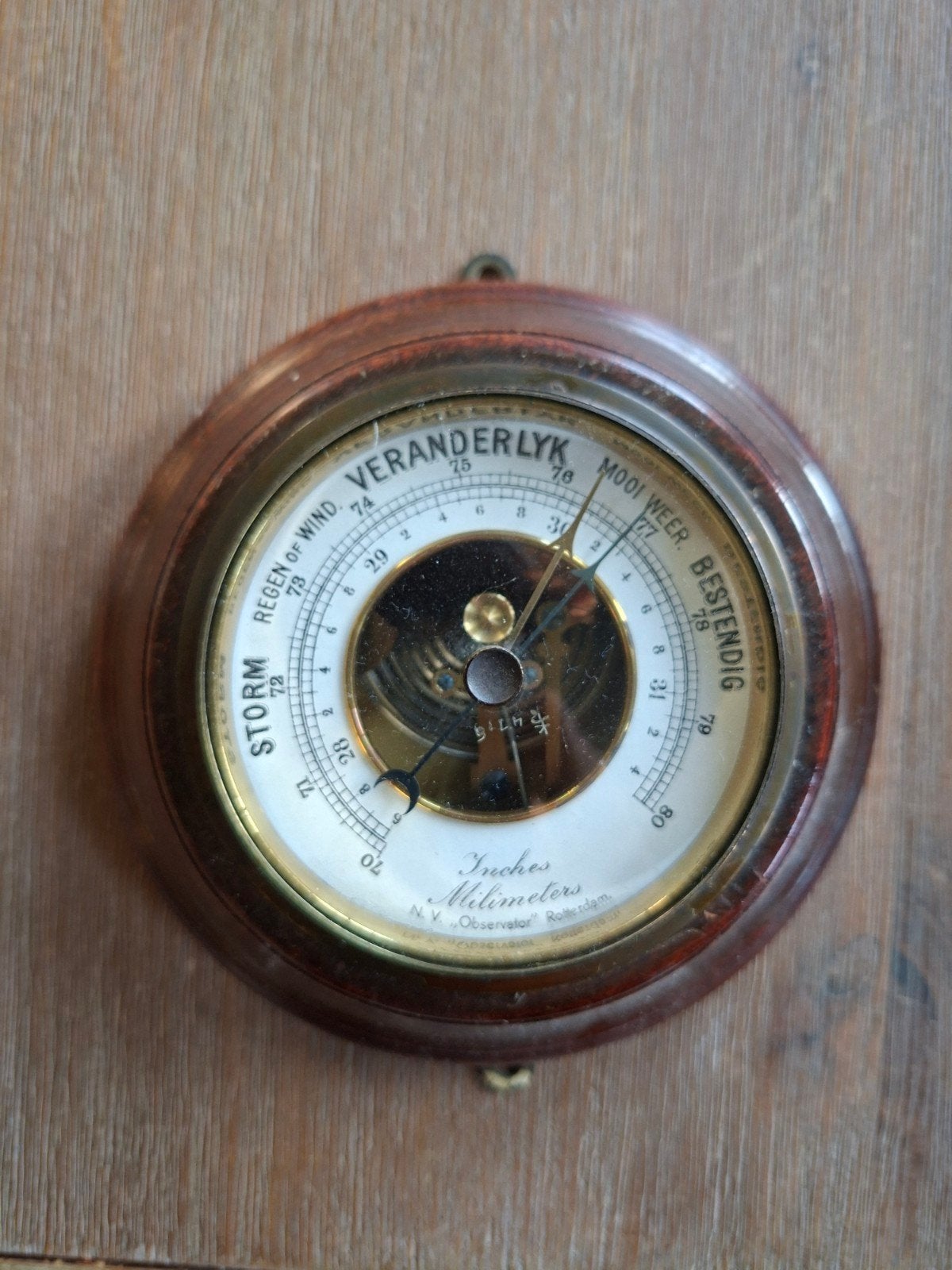 Antieke Observator Rotterdam Barometer, Ophalen of Verzenden, Gebruikt, Barometer