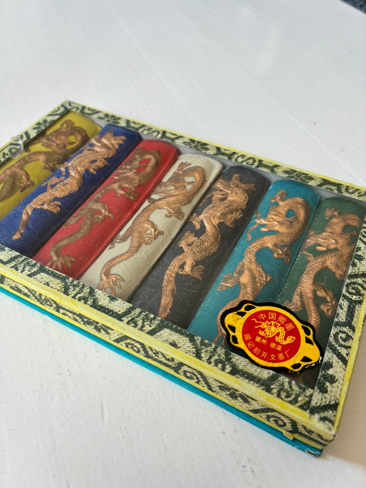 Originele set Chinese kalligrafeer inkt vintage draak doosje, Ophalen of Verzenden, Nieuw