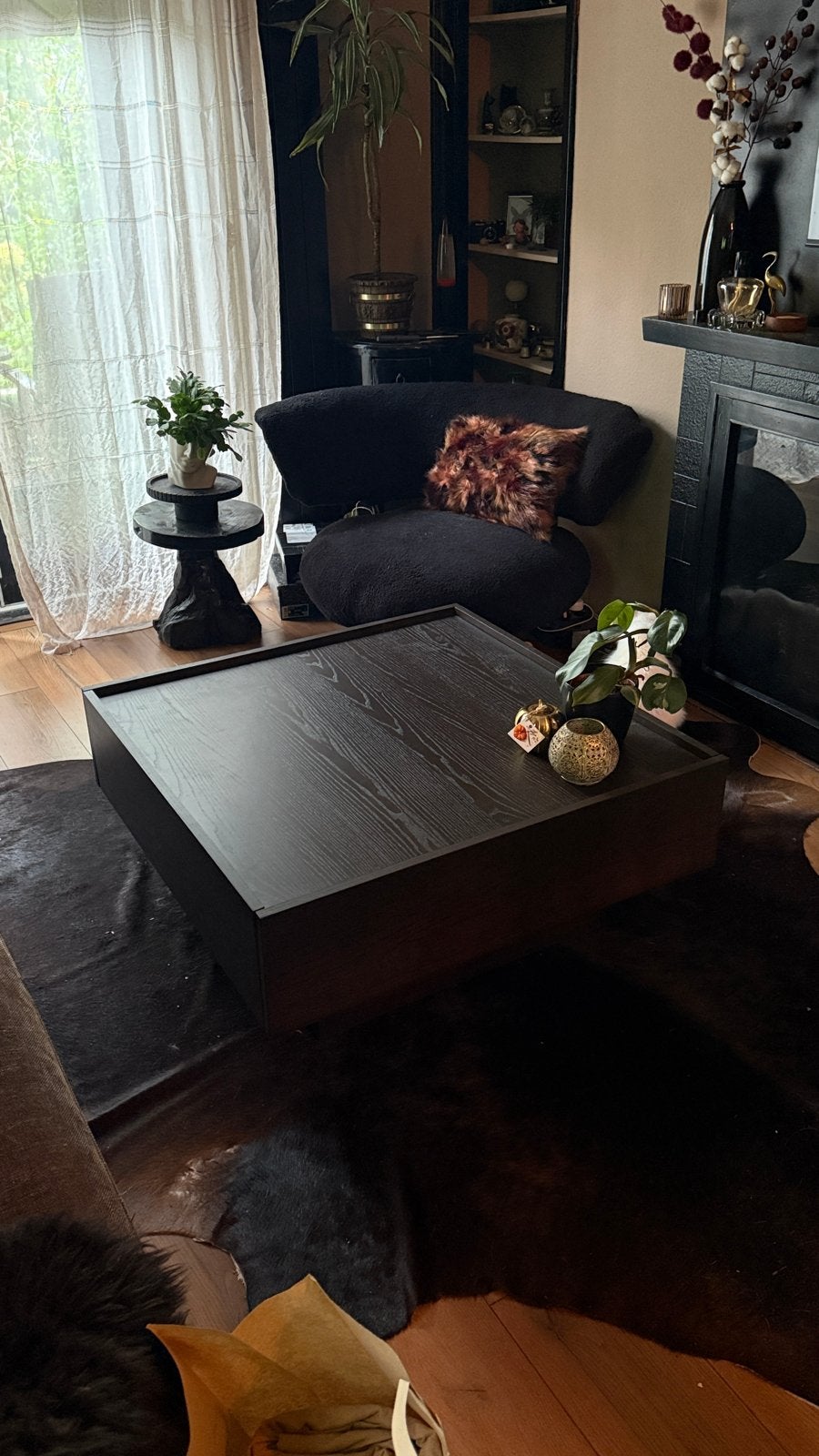 IKEA TRÄNERED Salontafel, donkerbruin, 90x90 cm, Ophalen, Gebruikt, 100 tot 150 cm, Vierkant