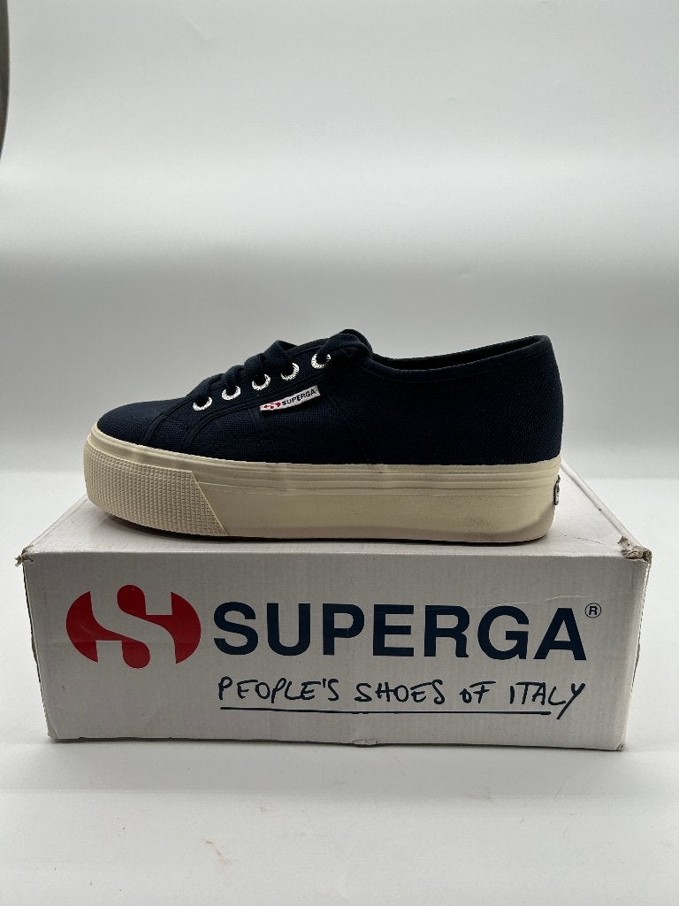 Superga maat 38 – mooie donkerblauwe canvas sneakers, Nieuw, Sneakers of Gympen, Superga, Verzenden