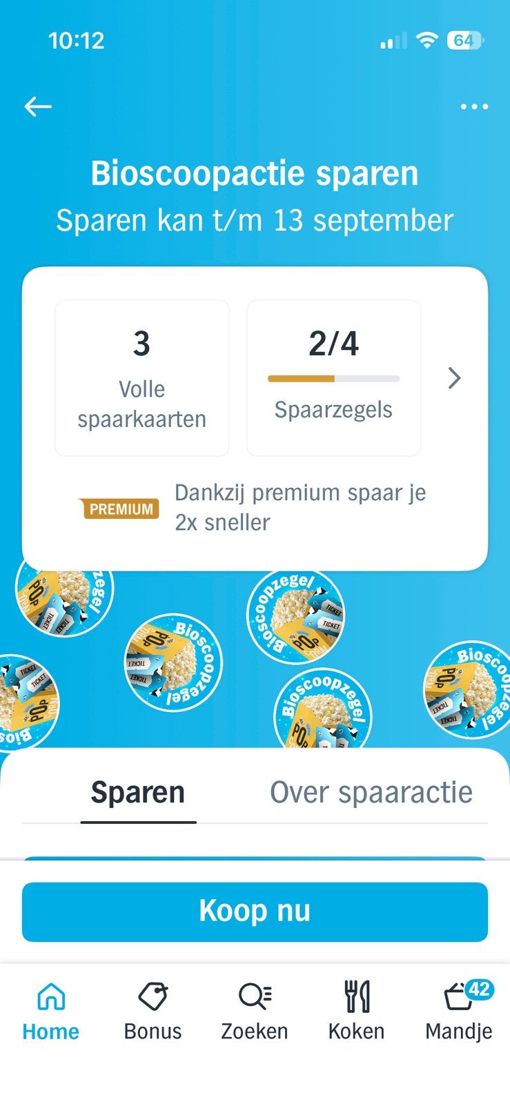 Aangeboden: 2 volle spaarkaarten bioscoopzegels Albert Heijn, Verzamelen, Supermarktacties, Albert Heijn, Ophalen of Verzenden