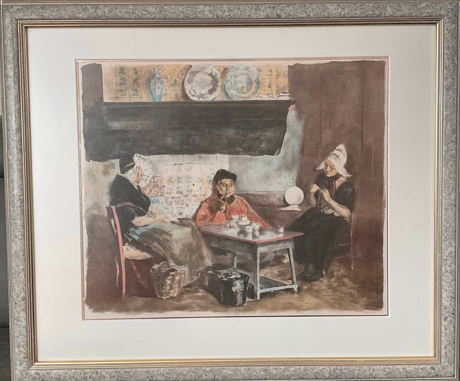 Volendam interieur - Gesigneerde en gelimiteerde litho, Antiek en Kunst, Kunst | Litho's en Zeefdrukken, Gelimiteerde oplage, Ophalen of Verzenden