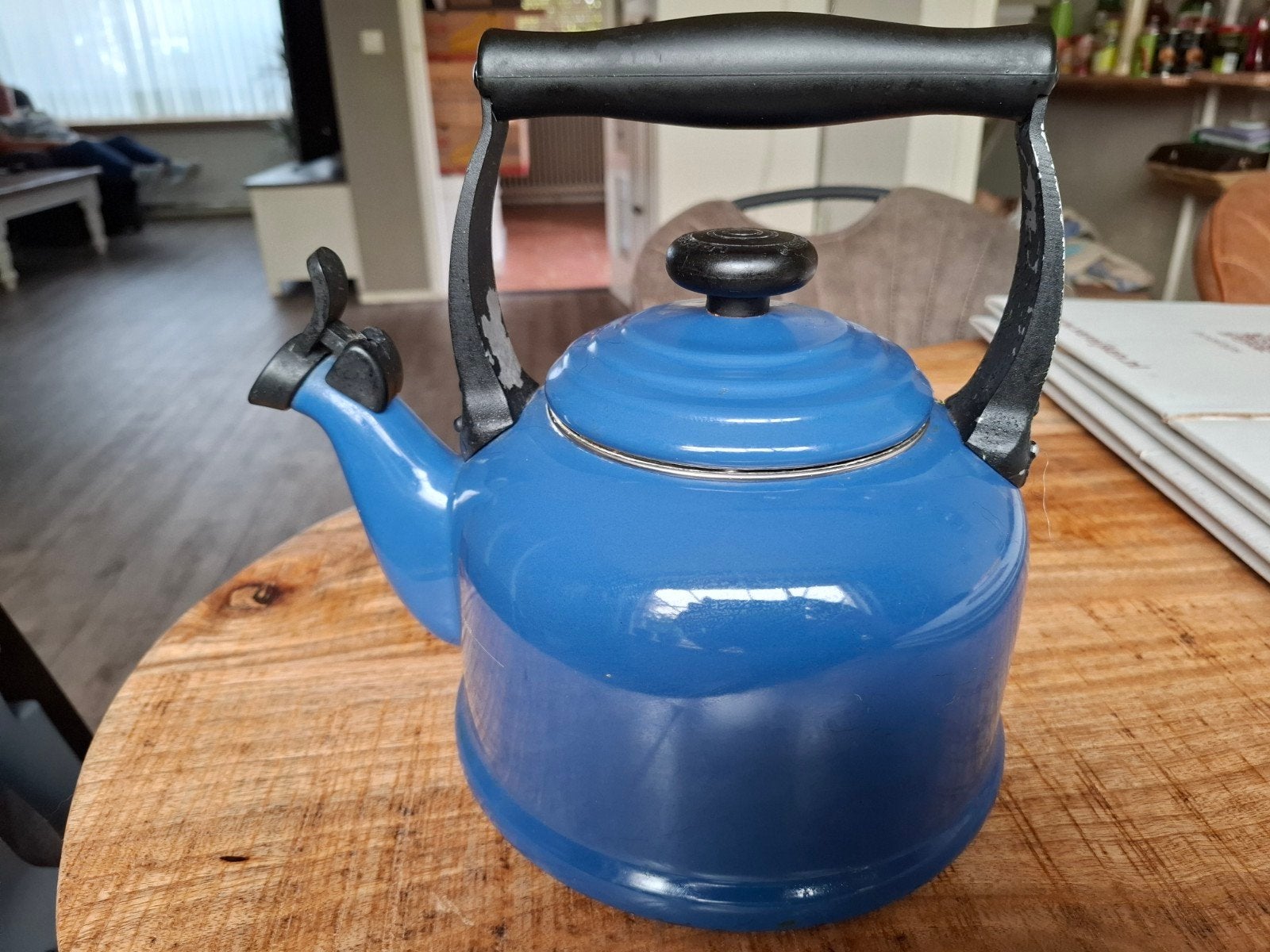 le creuset nuit fluiketel, 2 liter of meer, Ophalen of Verzenden, Gebruikt