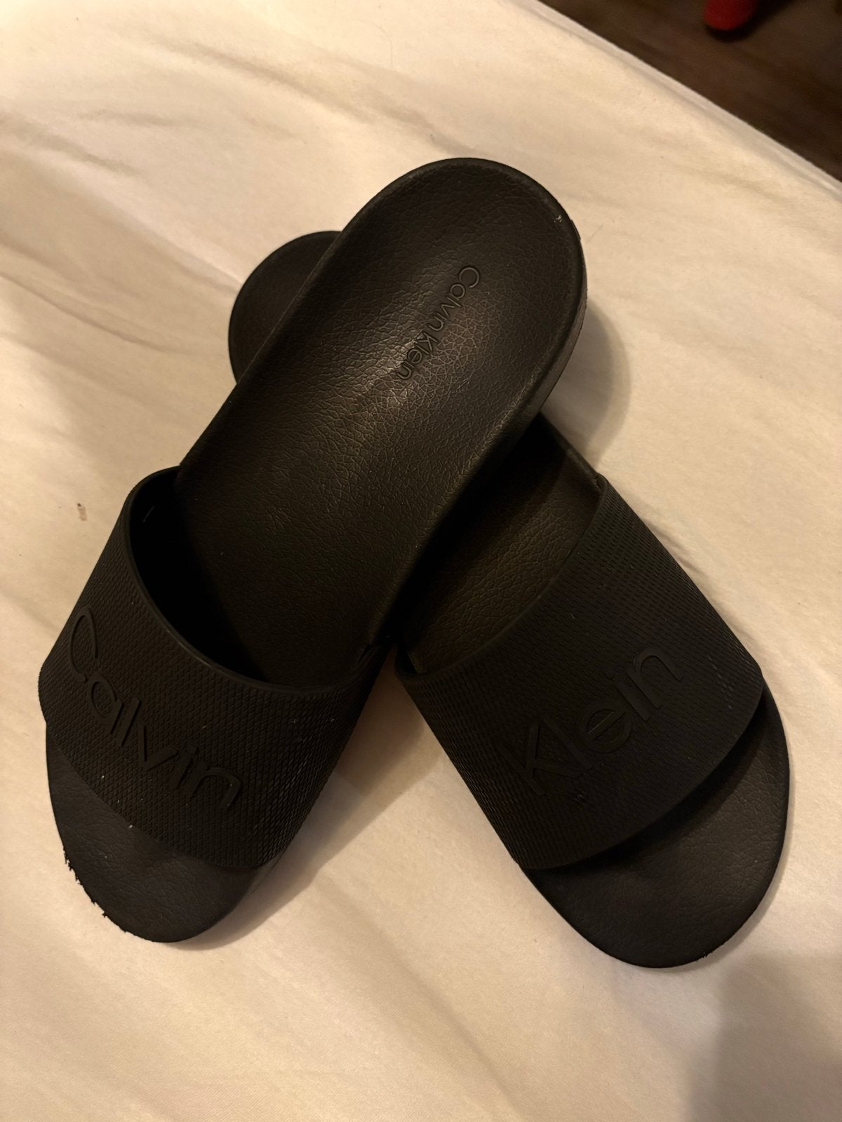 Originele Calvin Klein slippers zwart, maat 44, Slippers, Zwart, Ophalen of Verzenden, Zo goed als nieuw