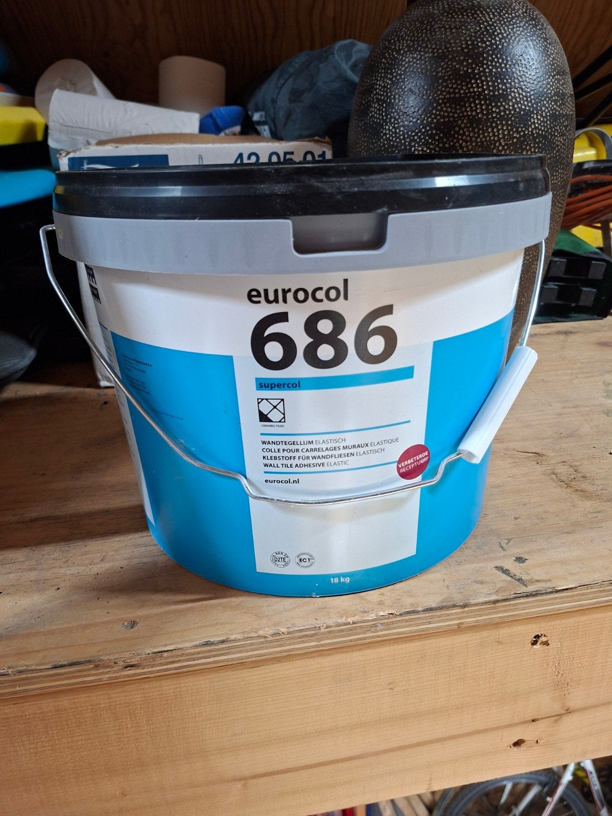 Eurocol 686 Supercol wandtegellijm - bijna vol, 15 tot 20 liter, Ophalen, Zo goed als nieuw