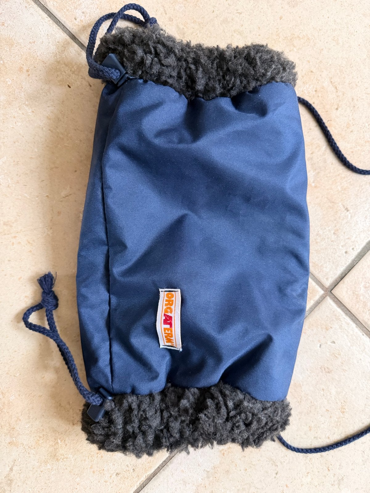 Donkerblauwe Orgafern mof met teddy voering, Ophalen, Zo goed als nieuw, Blauw
