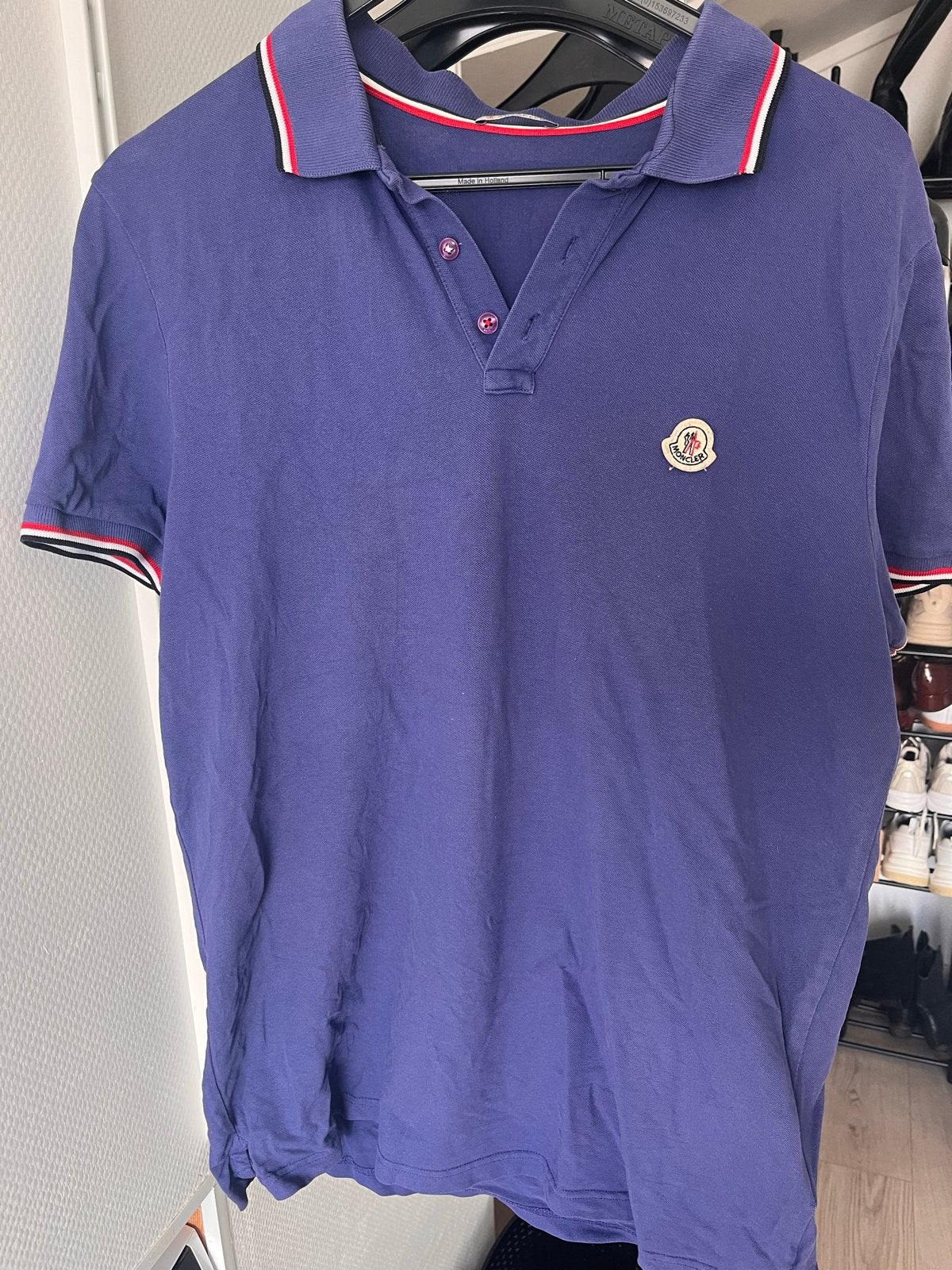 Moncler Polo Shirt Heren - Maat XL - Paars, Ophalen of Verzenden, Gedragen, Maat 56/58 (XL), Paars