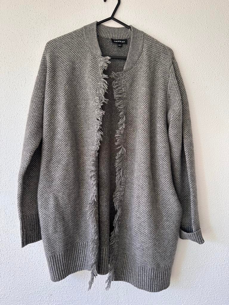 Repeat Cashmere Lang Vest Dames Maat 38 (S) Grijs, Kleding | Dames, Verzenden, Nieuw, Maat 36 (S), Grijs