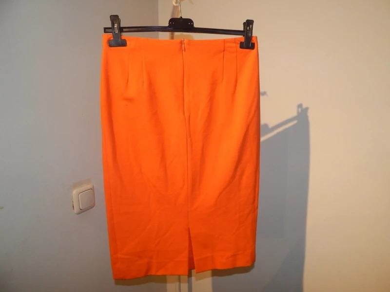 Missoni fijne fel oranje rok elastische taillen splitje It42, Verzenden, Oranje, Zo goed als nieuw, Knielengte
