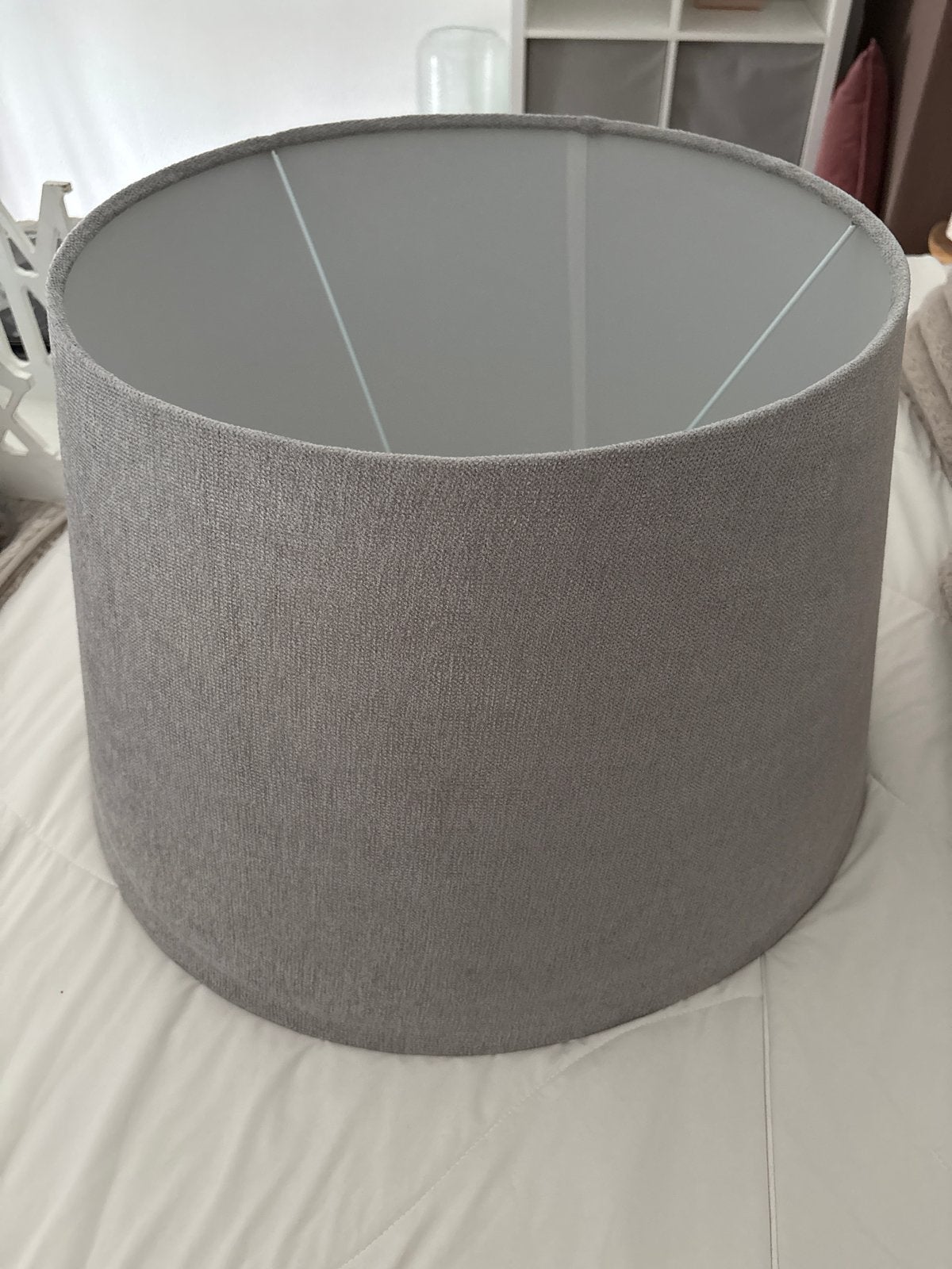 Riviera Maison lampenkap grijs, Ophalen, Rond, Zo goed als nieuw, Textiel