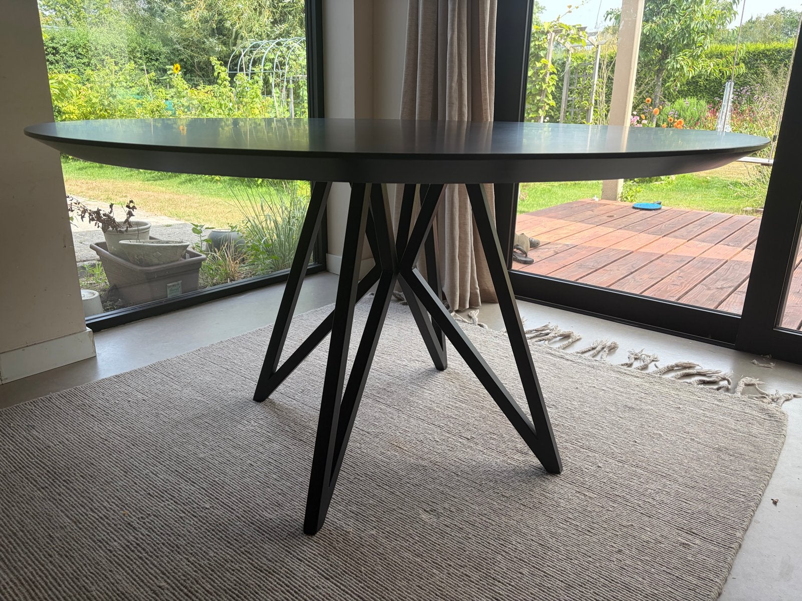 Studio Henk Butterfly Eettafel HPL Fenix Nero Ingo 140cm, Ophalen, Kunststof, Gebruikt, Zwart