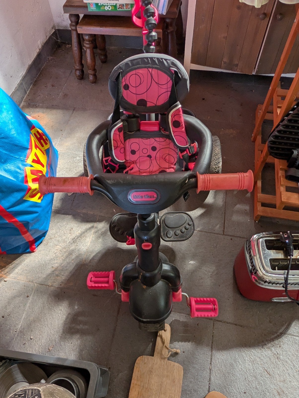 Little Tikes driewieler met zonneklep, Fietsen en Brommers, Fietsen | Driewielers, Ophalen, Gebruikt, Little Tikes, Duwstang
