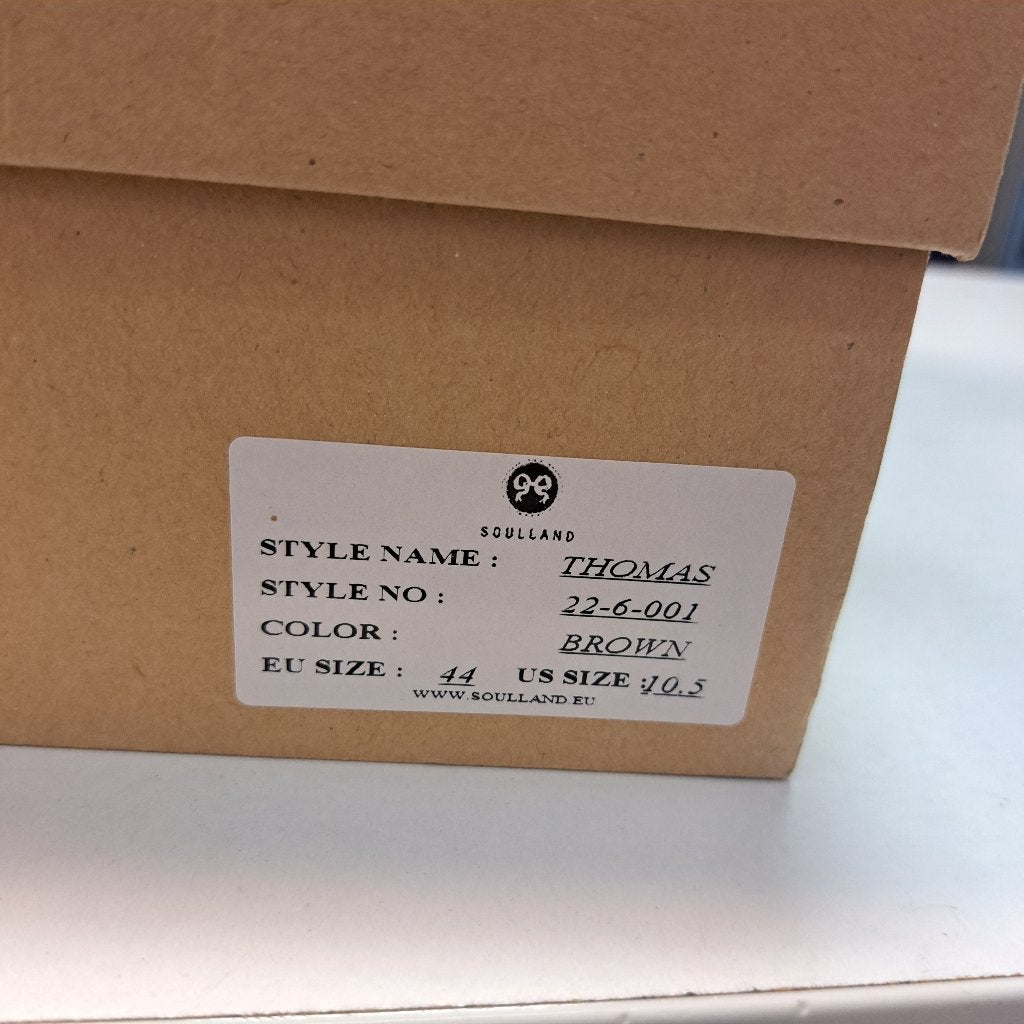 Soulland donker bruine leren veter schoenen Thomas 44 40673, ., Ophalen of Verzenden, Zo goed als nieuw, Soulland
