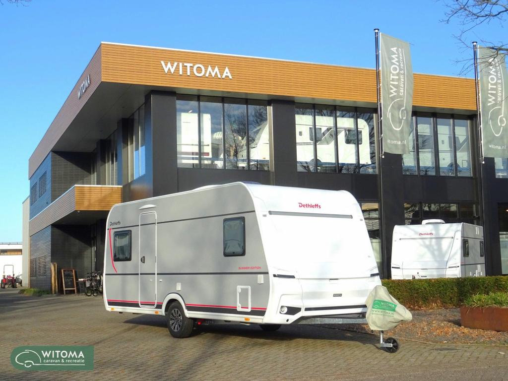 Dethleffs Summer Edition 470 FR 50 jaar Witoma voordeel!, Caravans en Kamperen, Rondzit, Bedrijf, Schokbreker, Overige typen