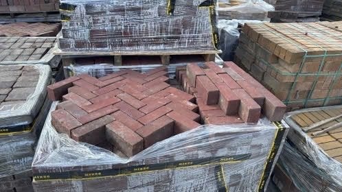 Strakke gebruikte gebakken dikformaten rood bruin, Keramiek, Klinkers, Ophalen of Verzenden, Zo goed als nieuw