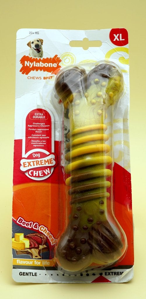 Nylabone Extreme Chew Beef & Cheese XL hondenkluif, ., Ophalen of Verzenden, Zo goed als nieuw, Nylabone