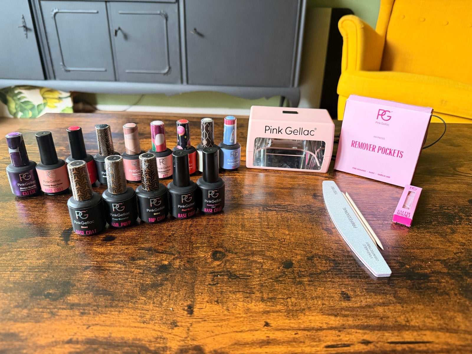 Pink Gellac gellak starterspakket met veel extra's, Overige kleuren, Ophalen of Verzenden, Zo goed als nieuw, Handen en Nagels