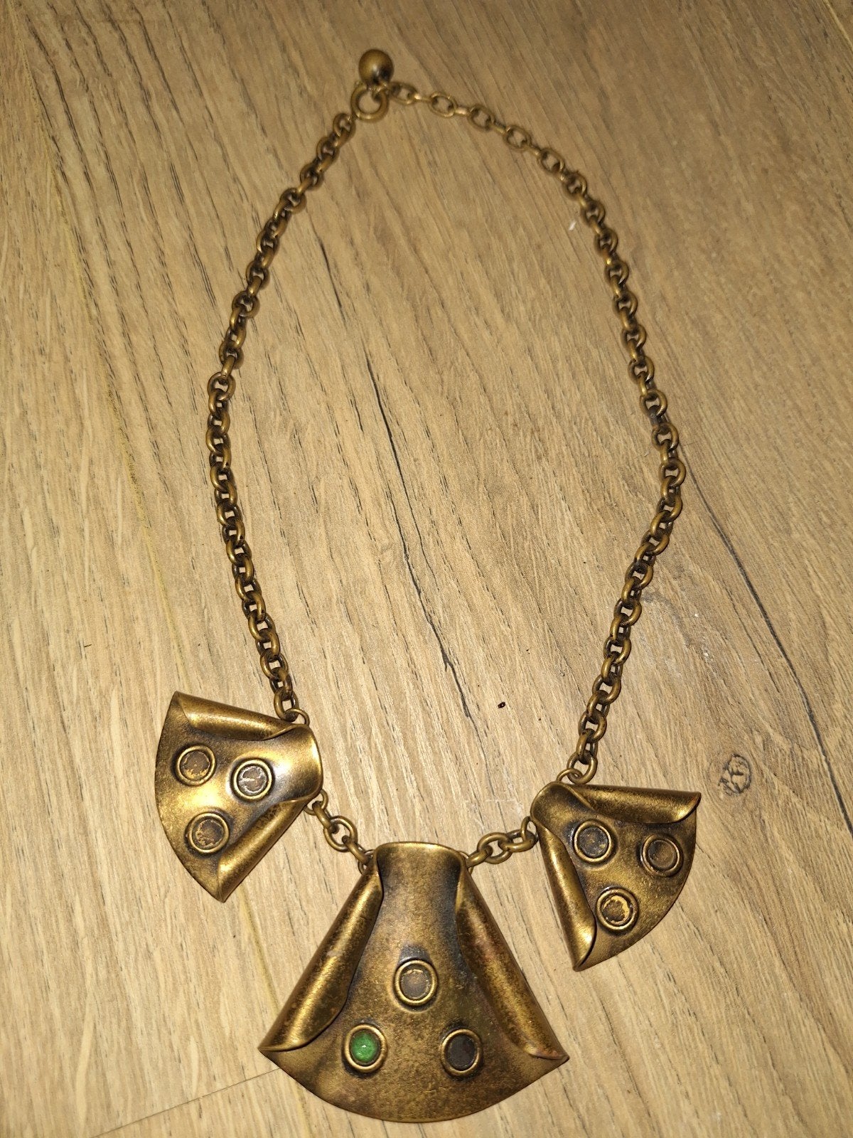 Vintage Brutalistische Halsketting - Jaren '60/'70, Sieraden, Tassen en Uiterlijk, Gebruikt, Ophalen of Verzenden, Goud, Overige materialen
