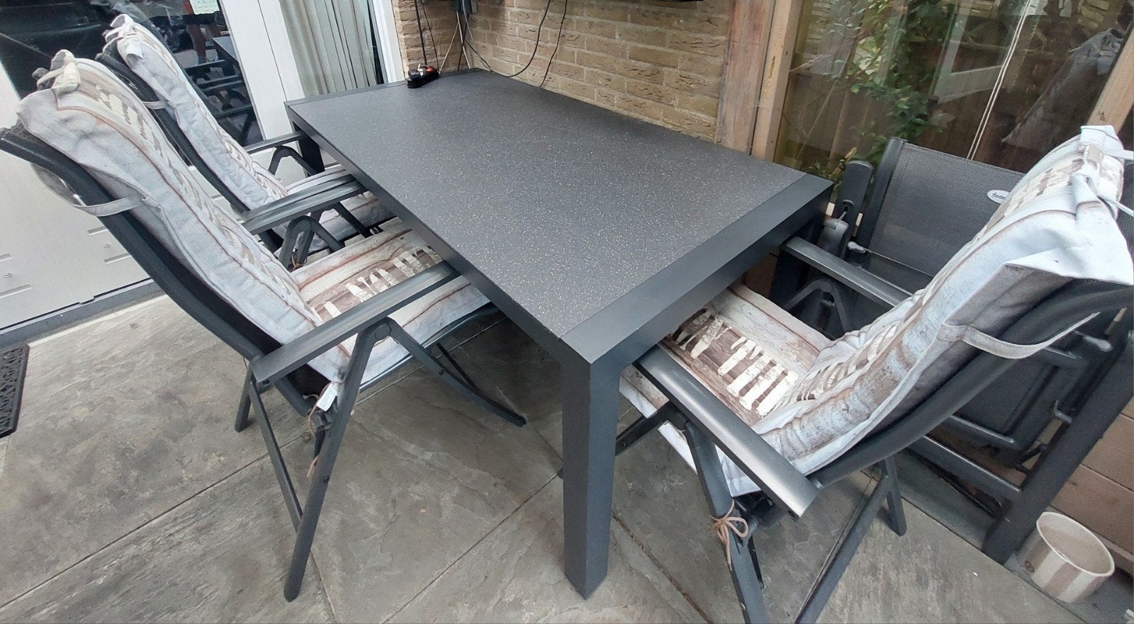 Tafel en/of 4 verstelbare Hartmann stoelen, Ophalen, 4 zitplaatsen, Gebruikt, Aluminium