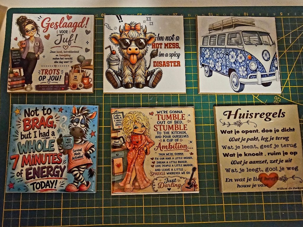 Tegeltjes met tekst, Inclusief standaard, Nieuw, Ophalen of Verzenden, 10 cm