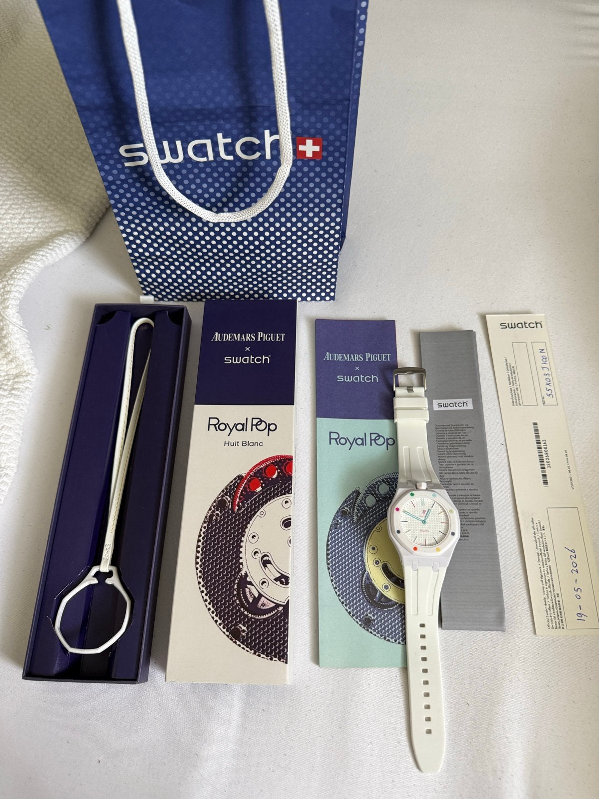 Audemars Piguet x Swatch Royal Pop Huit Blanc Horloge, Kunststof, Polshorloge, Swatch, Nieuw