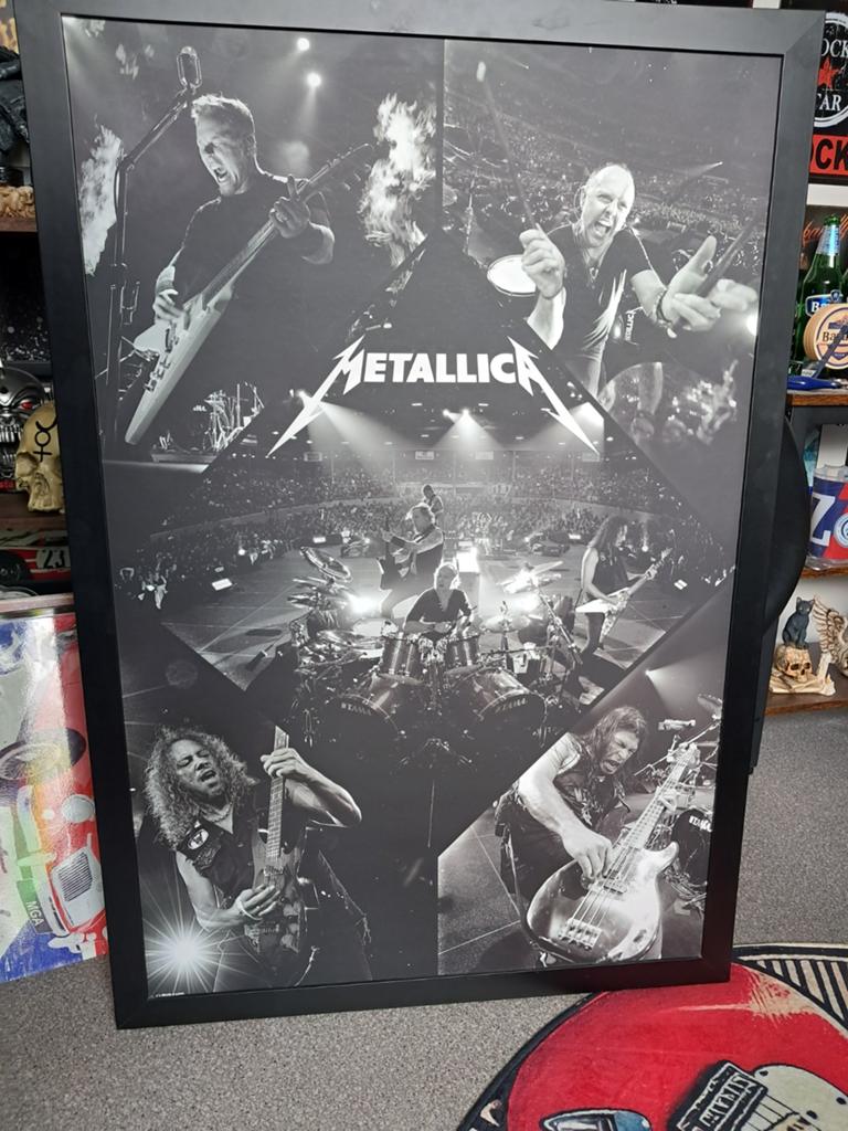 Ingelijste poster metallica, Verzamelen, Posters, Ophalen, Deurposter of groter, Muziek