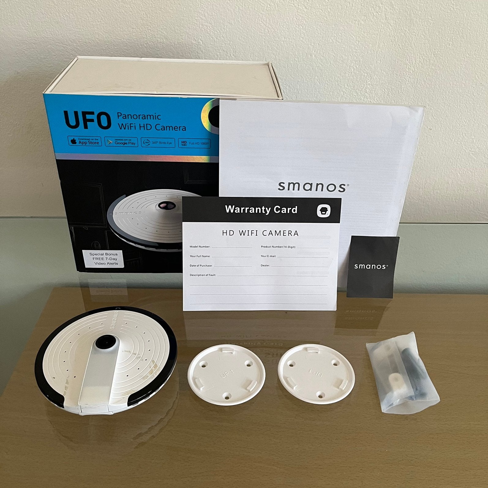 UFO wifi HD camera smanos, Beweging, Detector, Sensor of Melder, Ophalen of Verzenden, Zo goed als nieuw