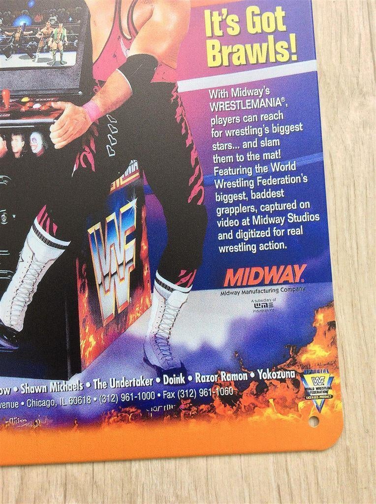WWF Wrestlemania wwe Metalen Retro arcade Wandbord, Spelcomputers en Games, Games | Overige, Vechten, 1 speler, Nieuw, Ophalen of Verzenden