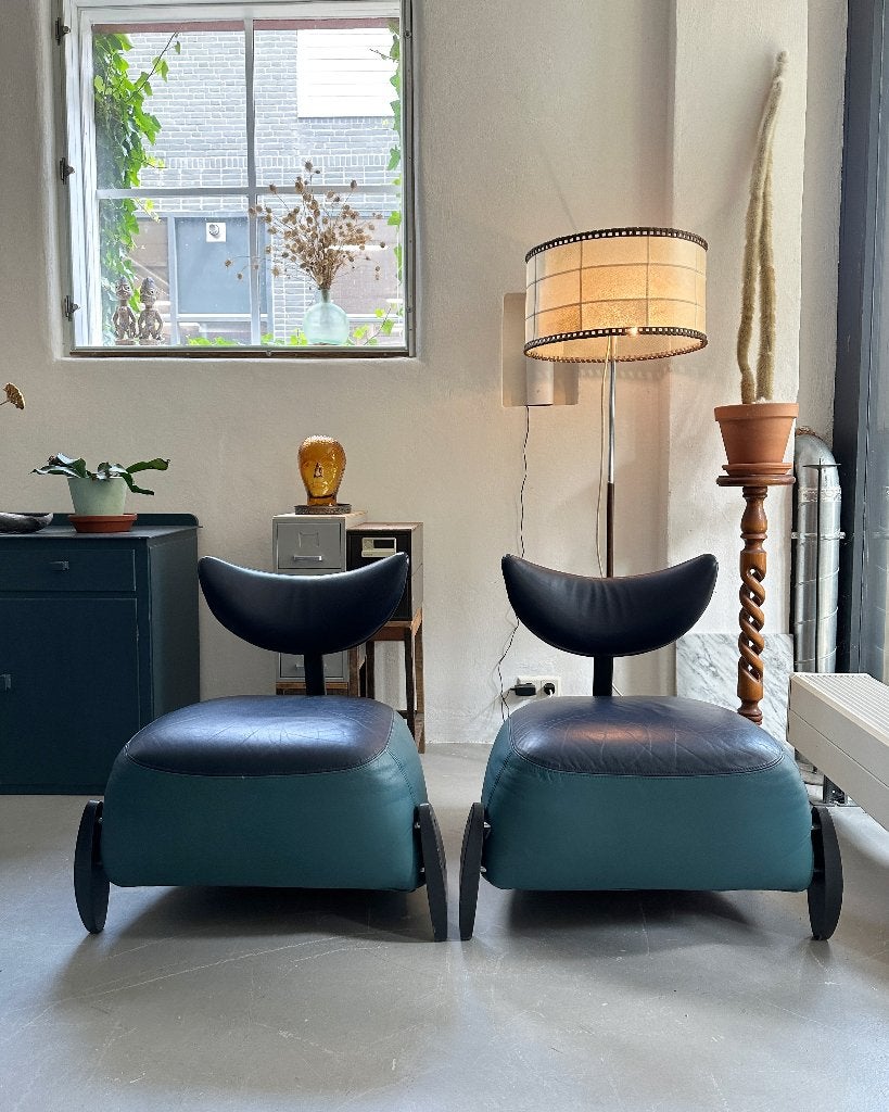 50% SALE: vintage Deens design Skalma fauteuils, leer