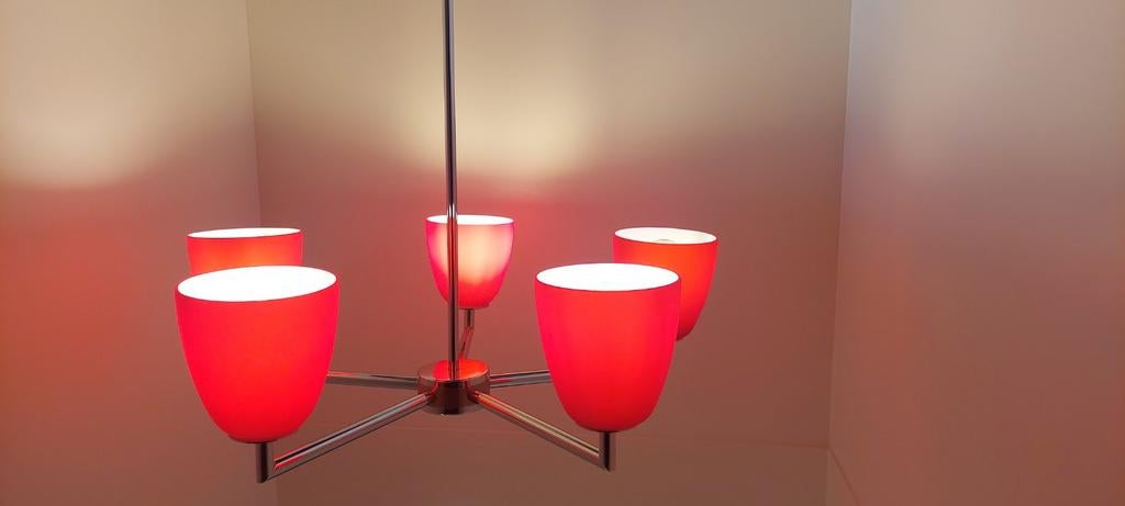 Fontana Arte 006/5 kroonluchter, Ophalen, Zo goed als nieuw, Glas, Italiaans design