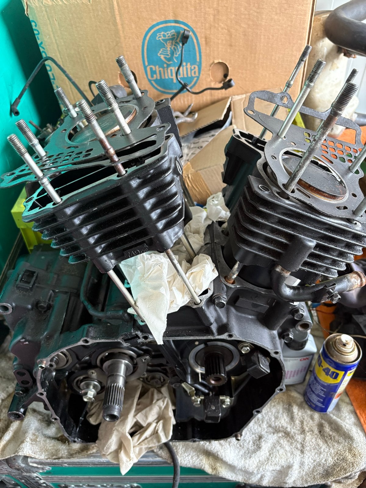 2 honda shadow 700 motorblokken gedemonteerd, Ophalen, Gebruikt