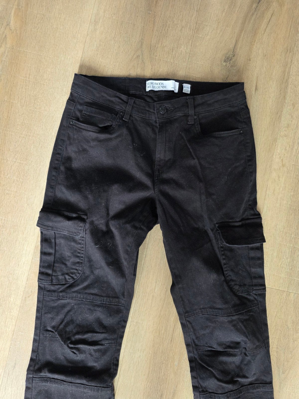 NIEUW! VERO MODA BIKER BROEK JEANS ZWART | MAAT 32 (M), Maat 38/40 (M), Vero Moda, Zwart, Nieuw