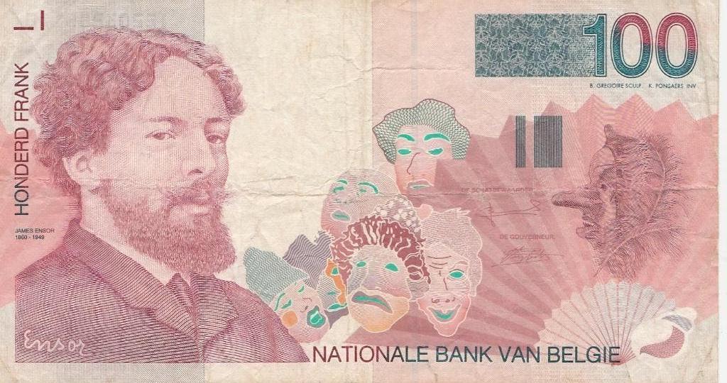 100 Frank Belgie  James Ensor 1995-1999, Ophalen of Verzenden, Los biljet