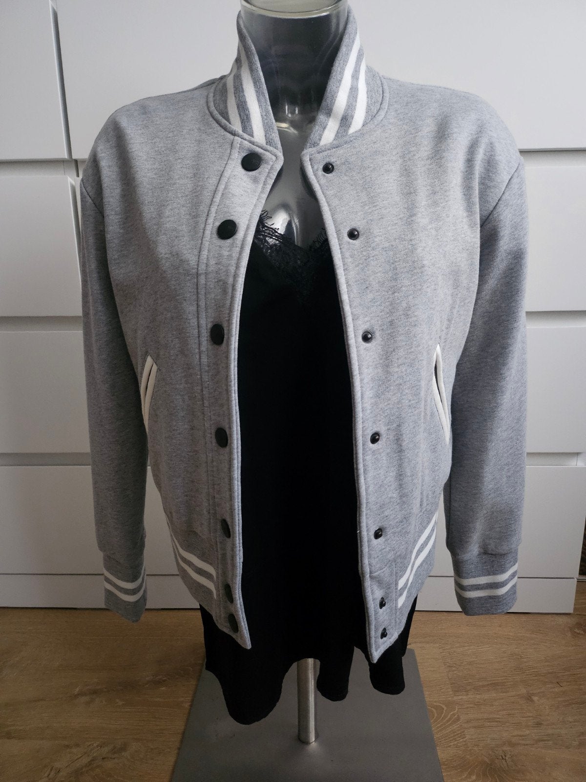 Sixth June Paris varsity jacket grijs maat S, baseball jack, Nieuw, Ophalen of Verzenden, Maat 36 (S), Grijs
