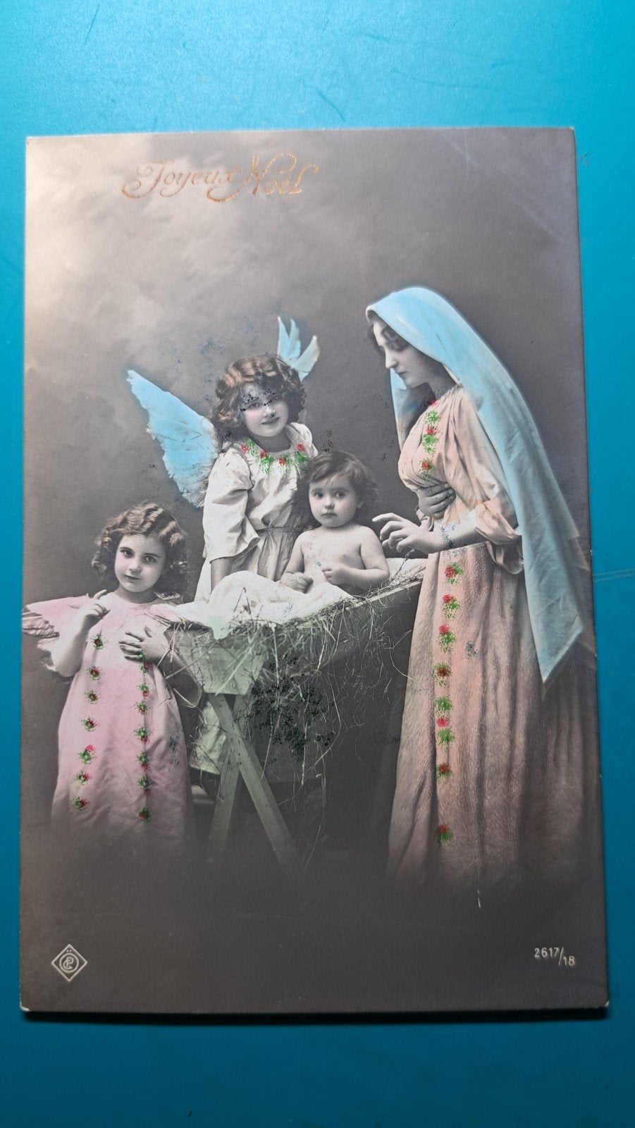 Joyeux Noël,  jezus Maria engeltjes , 1911, Ophalen of Verzenden, Voor 1920, Gelopen