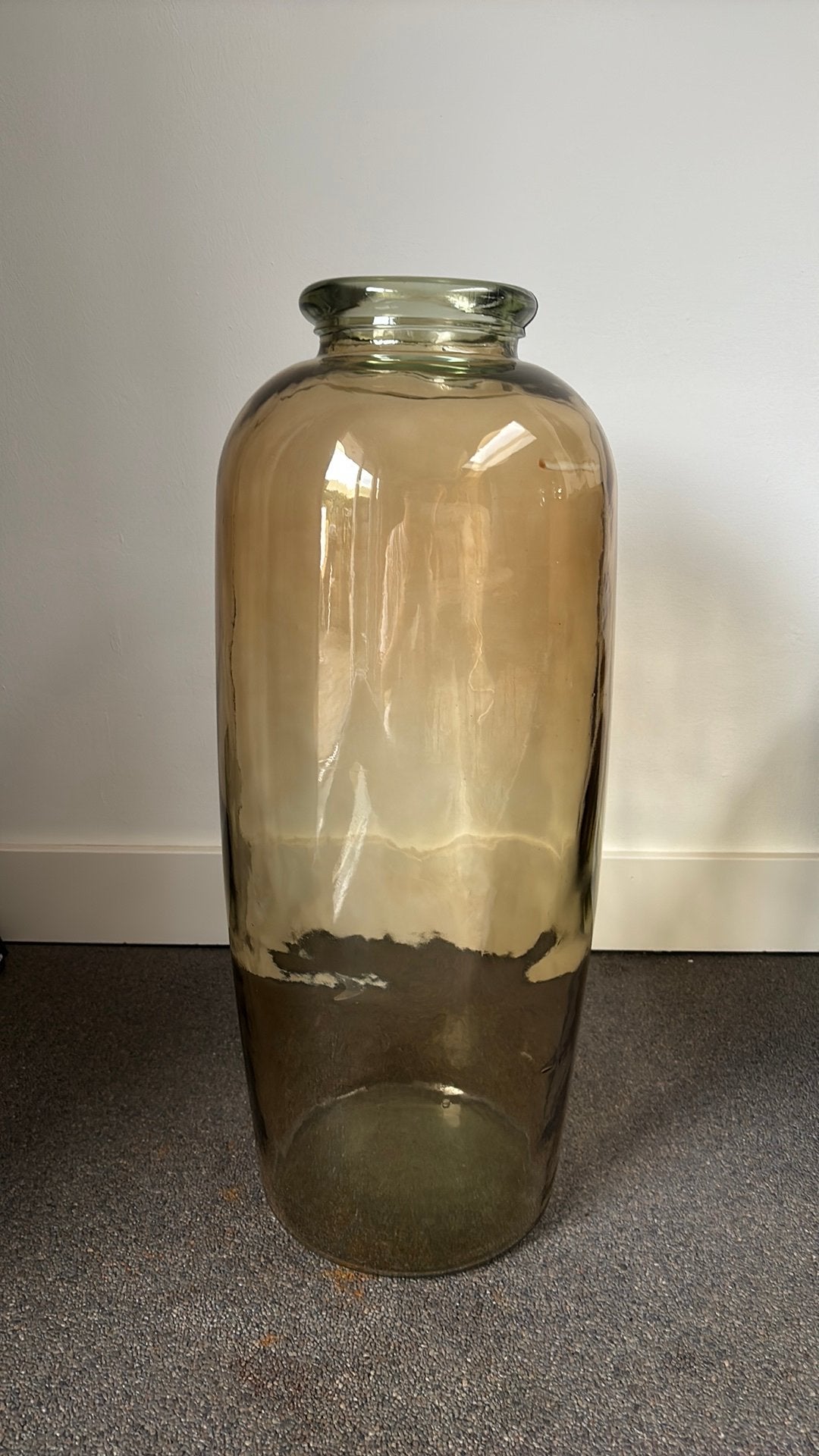 Grote vaas smokey glas, Huis en Inrichting, Woonaccessoires | Vazen, Ophalen, Bruin, 70 cm, Glas
