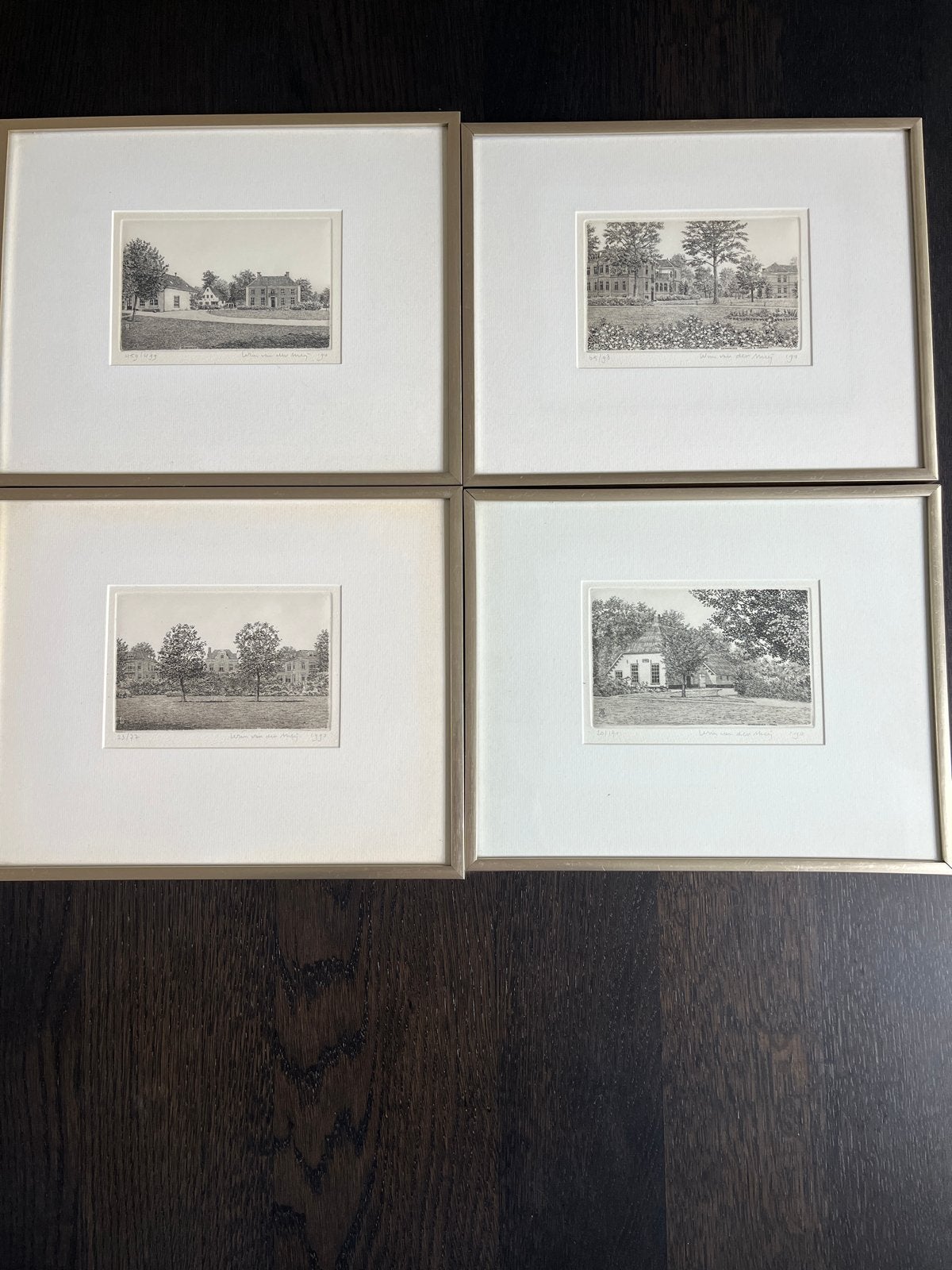 Gesigneerde etsen van Wim van der Meij - Stichting Brinkgrev, Architectuur, Ophalen of Verzenden, Gesigneerd, 1950 - 1999
