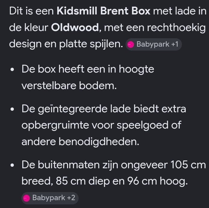 box Kidsmill Brent Box kleur Oldwood, Kinderen en Baby's, Boxen, Ophalen, Gebruikt, Rechthoekig, In hoogte verstelbaar