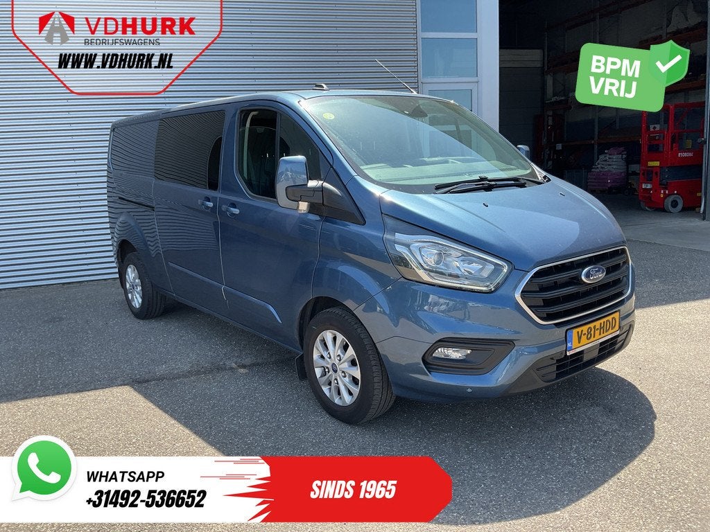 Ford Transit Custom 2.0 TDCI 170 pk Aut. DC Dubbel Cabine 2x, Euro 6, 4 cilinders, Blauw, Diesel