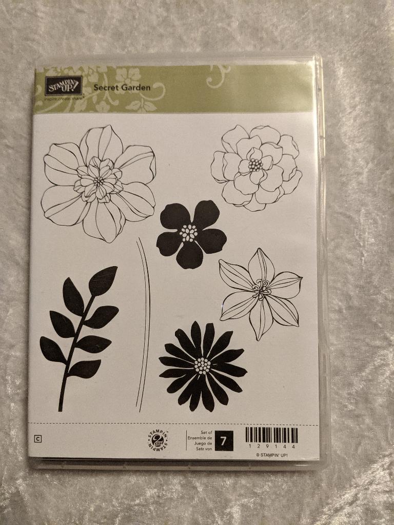 z.g.a.n. Stempelset Secret Garden, Stampin Up bloemen, Ophalen of Verzenden, Zo goed als nieuw, EZ-mounted stempel
