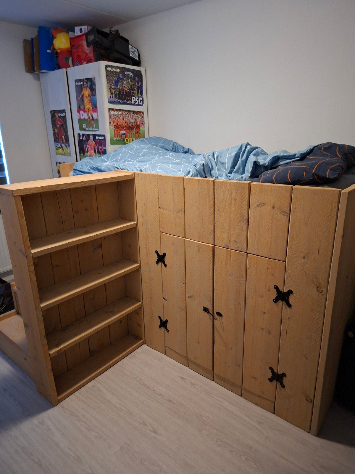 houten hoogslaper 1 persoons, Ophalen, Zo goed als nieuw, Hoogslaper