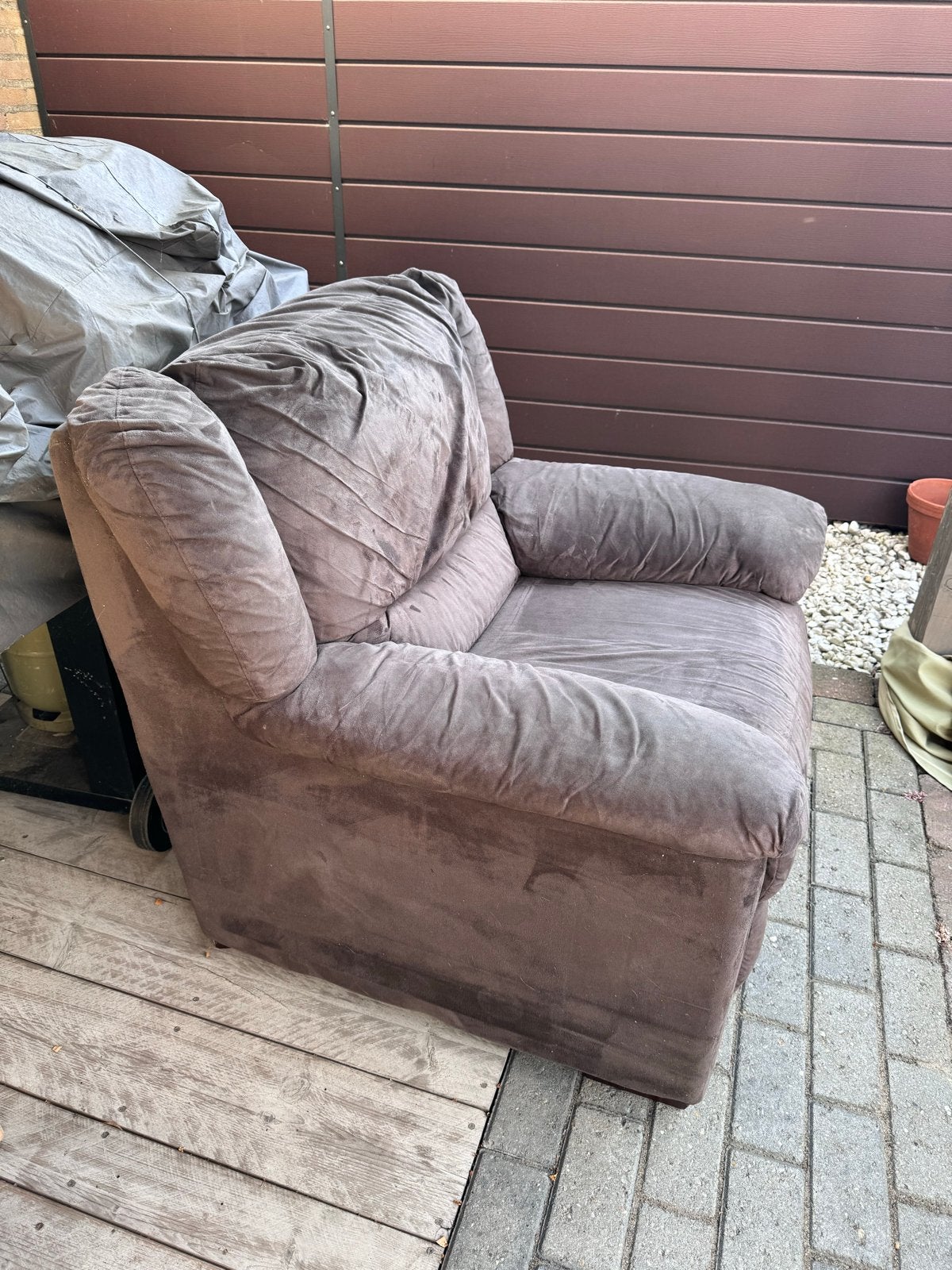 Luxe en comfortabele eenzits bank, Ophalen, Gebruikt, Stof, 75 tot 100 cm