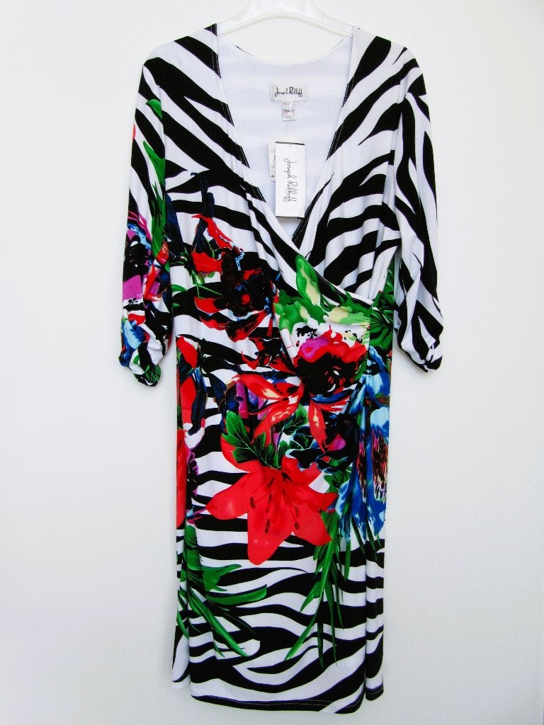 Nieuw Joseph Ribkoff prachtige jersey jurk zebra flower 42, Overige kleuren, Verzenden, Maat 42/44 (L), Joseph Ribkoff