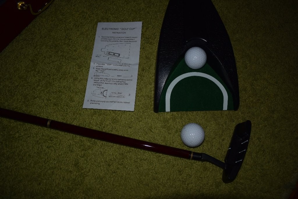 golf putting set, luxe houten kist, Ophalen of Verzenden, Zo goed als nieuw, Set, Overige merken