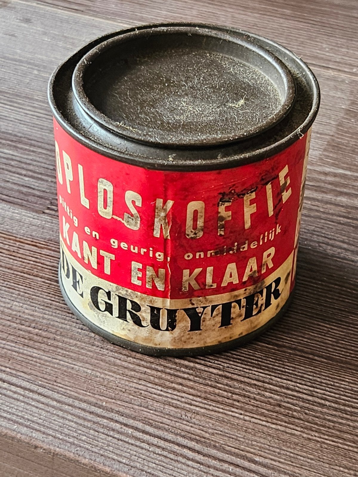 De Gruyter Oploskoffie Blik Antiek Verzamelobject, Ophalen of Verzenden