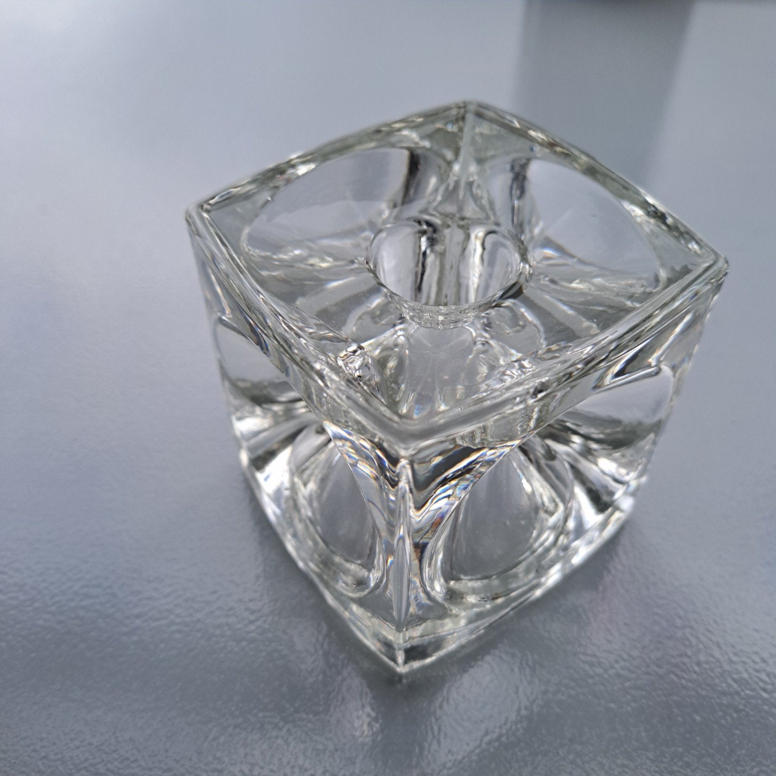 kaarsenhouder glas, Huis en Inrichting, Ophalen, 7 cm, Kandelaar, Glas