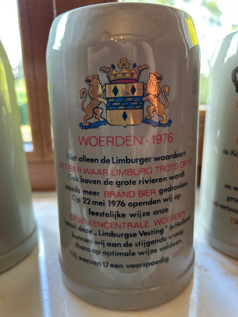 Vintage Brand Bier Pul Woerden 1976, Verzamelen, Biermerken, Ophalen, Zo goed als nieuw, Pul(len), Brand